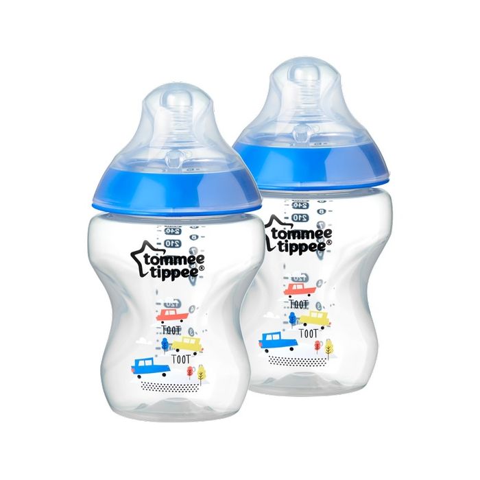 Kūdikio buteliukai "Tommee Tippee" su žinduku 0m+ mėl.sp. 260ml 2vnt
