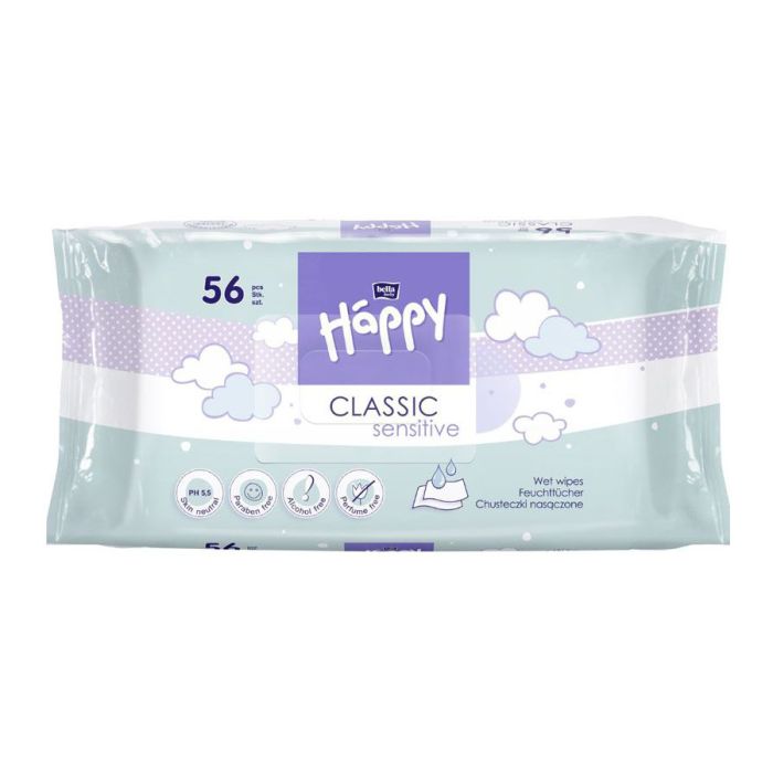 Drėgnos servetėlės Bella Baby "Classic" 56vnt