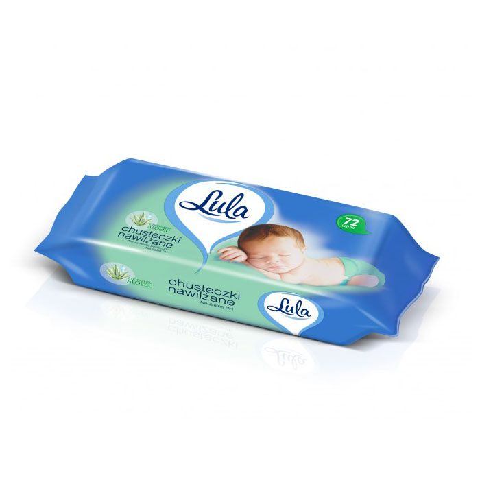 Drėgnos servetėlės LULA su alaviju 72vnt