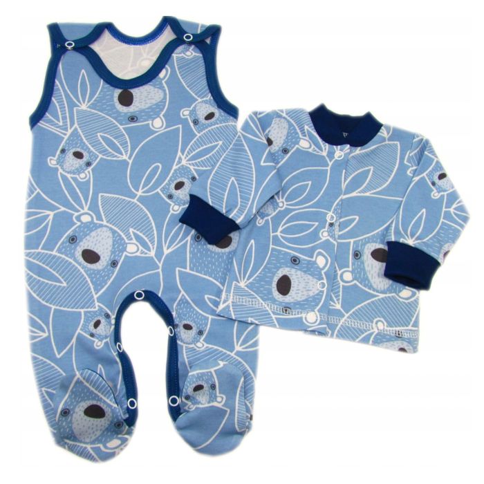 Kūdikio kraitelis - drabužėliai naujagimiui "Grizzly" 5 dalių mėlynas