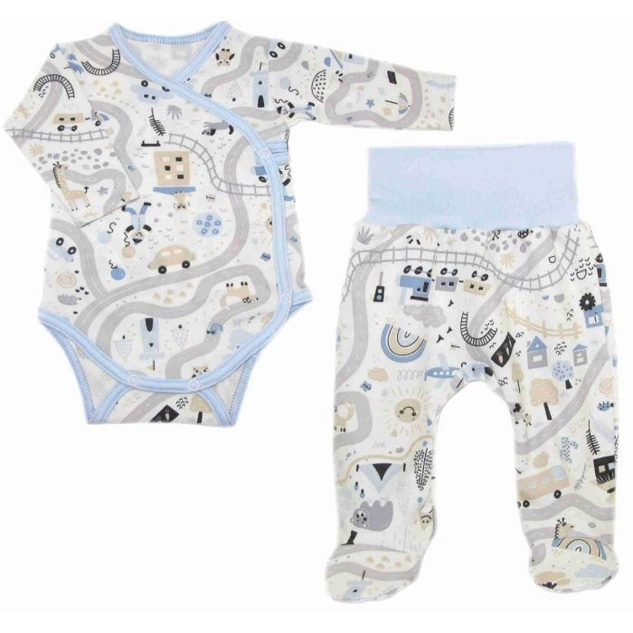 Drabužėliai kūdikiui "Sunny days" 2 dalių melsvi