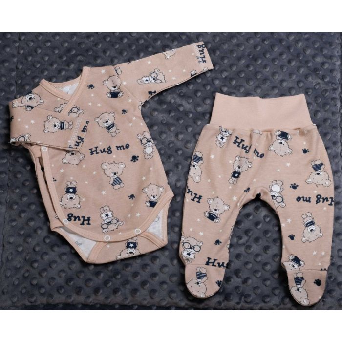 Drabužėliai kūdikiui "Hug me" 2 dalių smėlio spalvos