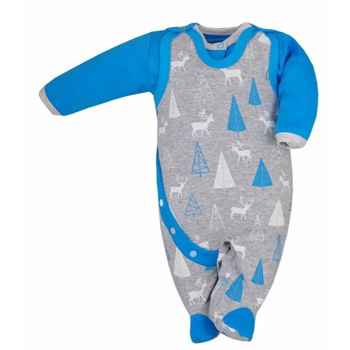 Drabužėliai kūdikiui "Elniukai" 2 dalių, melsvi 