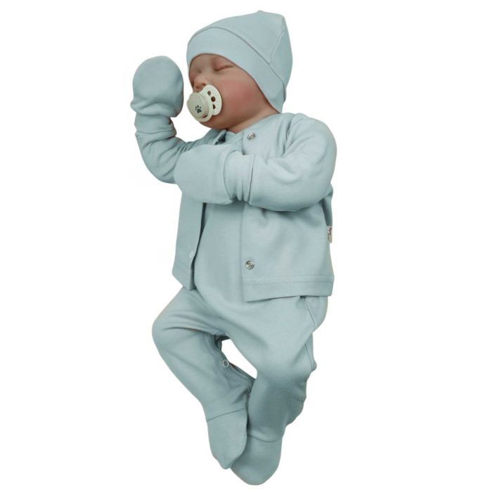 Kūdikio kraitelis - drabužėliai naujagimiui "Blank mint" 5 dalių