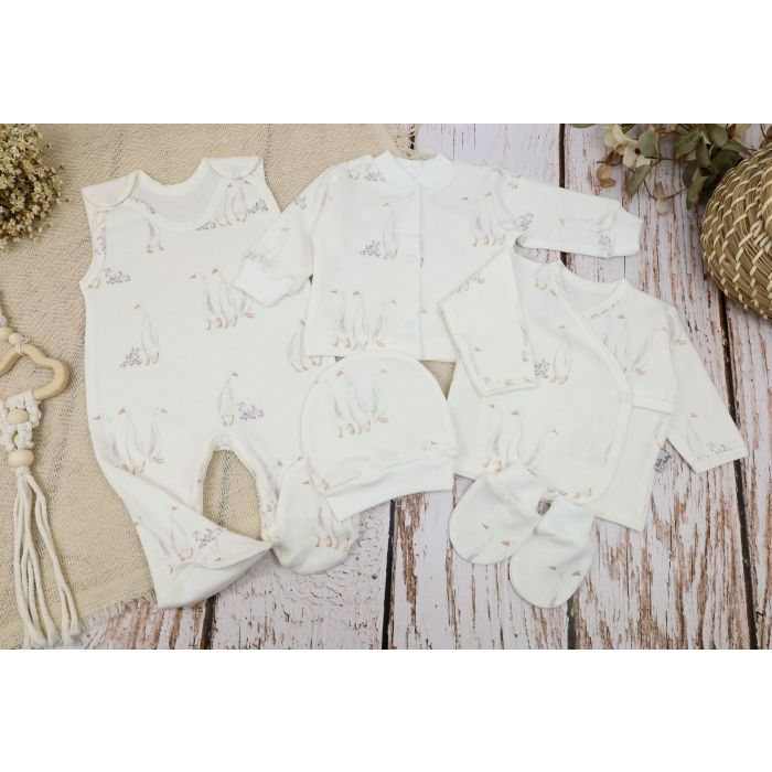 Kūdikio kraitelis - drabužėliai naujagimiui "Goose" 5 dalių 