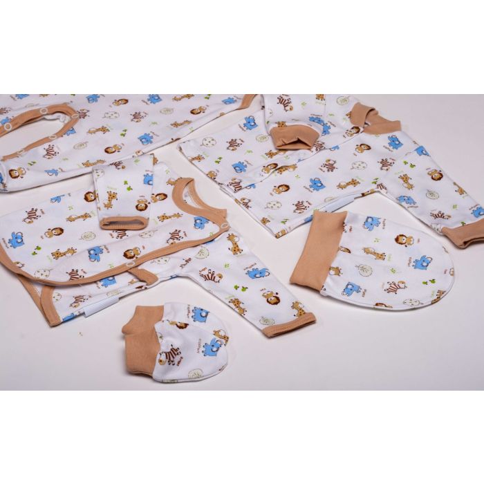 Kūdikio kraitelis - drabužėliai naujagimiui "ZOO" 5 dalių