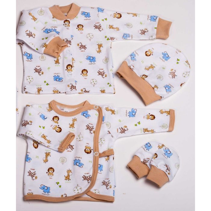 Kūdikio kraitelis - drabužėliai naujagimiui "ZOO" 5 dalių