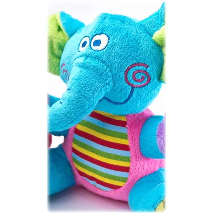 Minkštas edukacinis žaislas "Drambliukas" su vibrofunkcija ir barškučiu