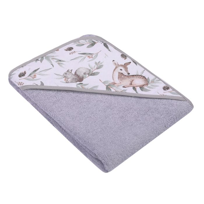 Rankšluostis kūdikiui "Deer" su gobtuvu 100X100 cm