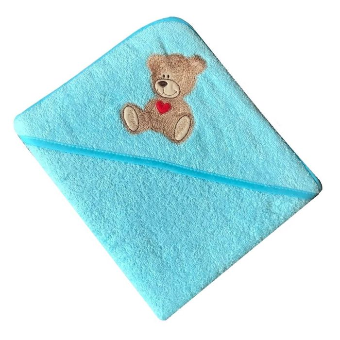Rankšluostis kūdikiui "Teddy bear" su gobtuvu 80x80cm "frotte" turkio  sp.