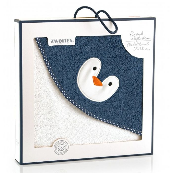 Rankšluostis vaikiškas su gobtuvu "Penguin alabaster"