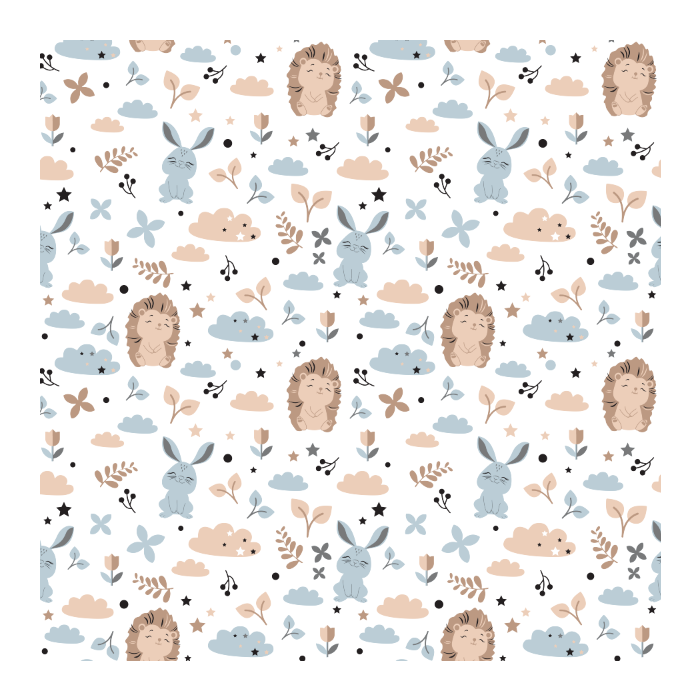 Pledas kūdikiui "Bunny & Hedgehog" 80x90 cm smėlio spalvos