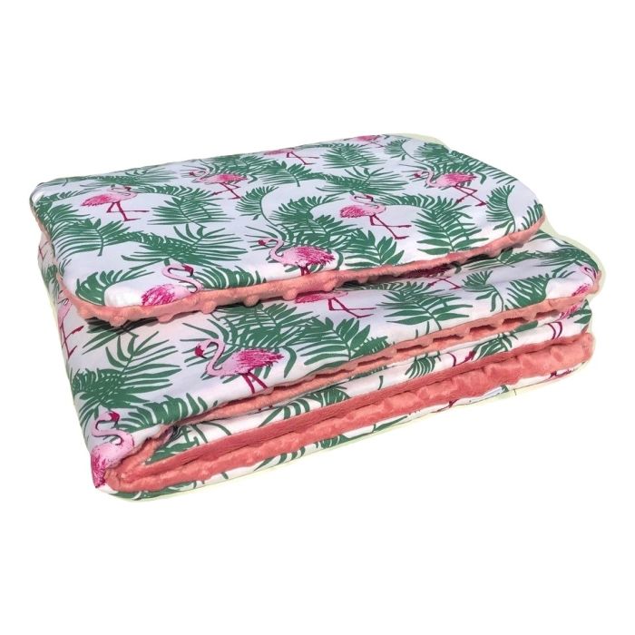Komplektas vežimėliui "Palmės" pledas 60x75cm ir pagalvė 35x25cm 