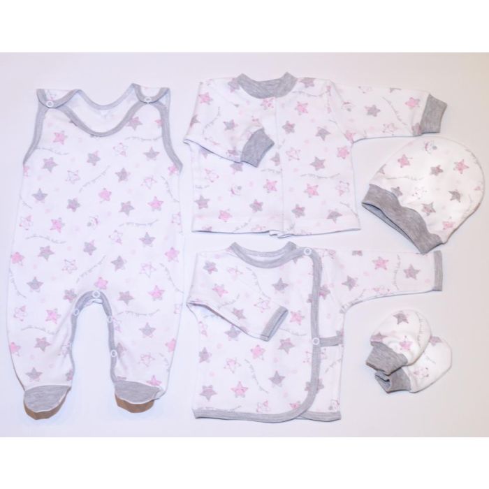 Kūdikio kraitelis - drabužėliai naujagimiui "Star" 5 dalių