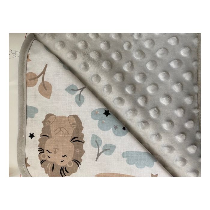 Pledas kūdikiui "Bunny & Hedgehog" 80x90 cm pilkas