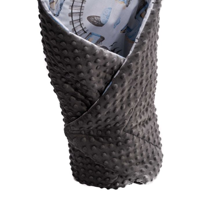 Dvipusis vokelis kūdikiui "Trains" pilkas