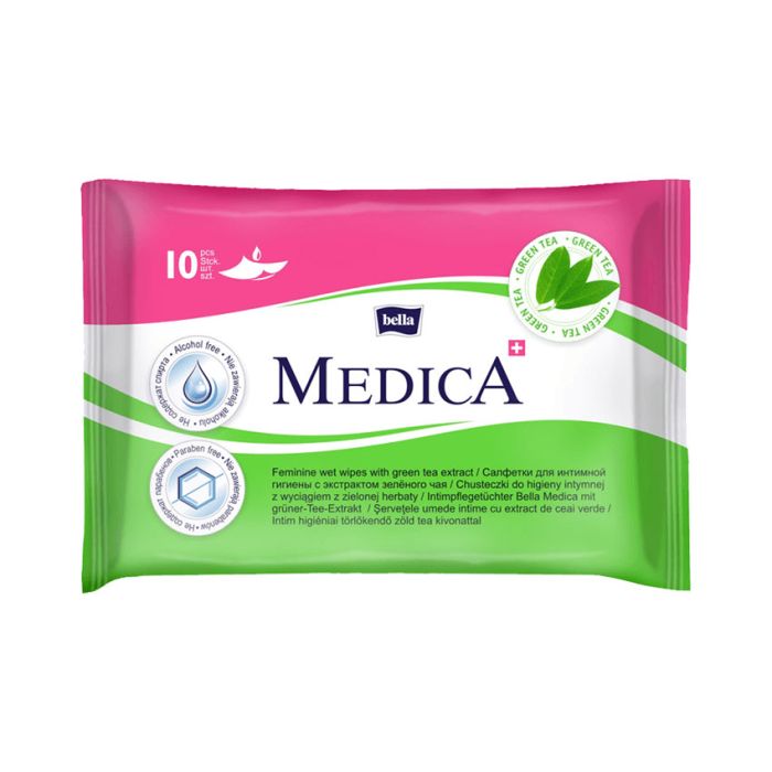 Drėgnos servetėlės intymiai higienai Bella Medica 10vnt