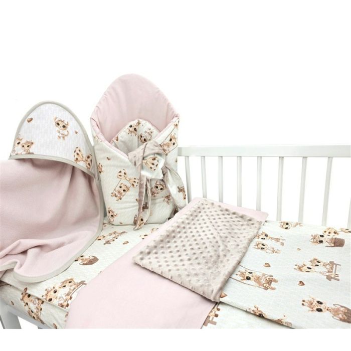 6 dalių kraitelis kūdikiui "Giraffee" dusty pink