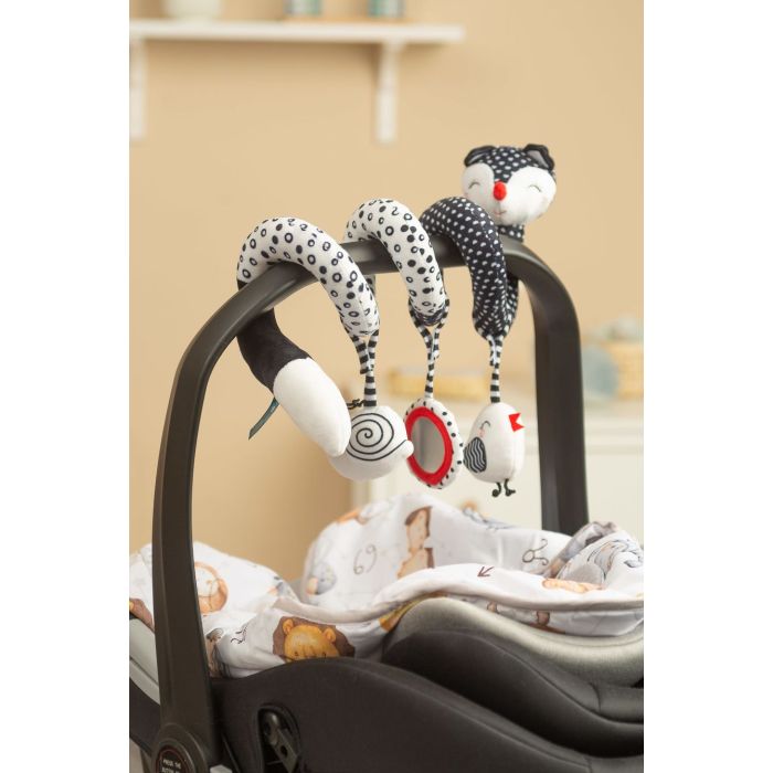 Minkštas žaislas spiralė "Fox black&white" 