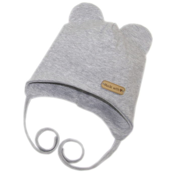 Kepurytė kūdikiui "Love" -Grey