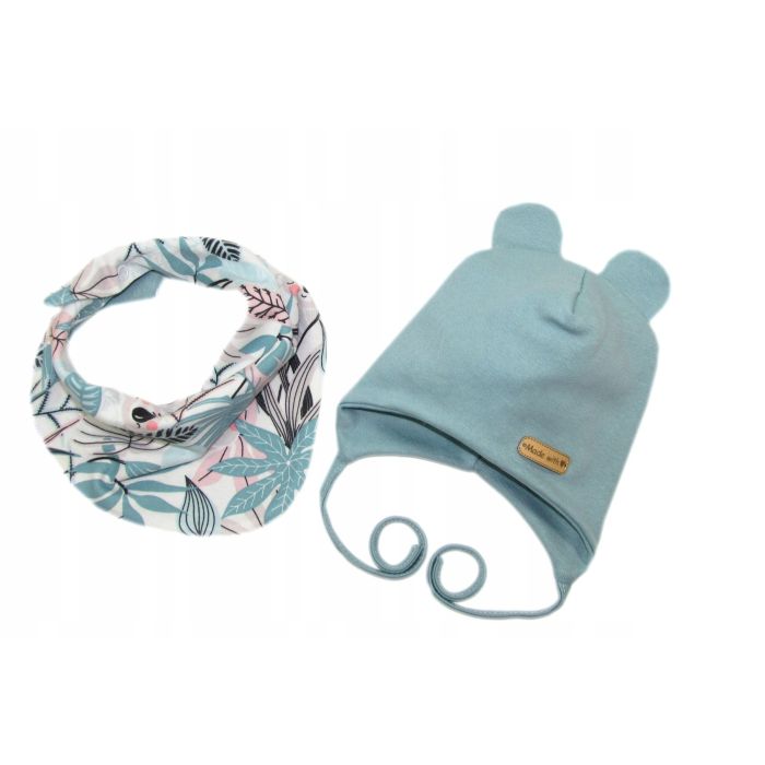 Kepurytė ir kaklaskarė kūdikiui "Love" - MINT
