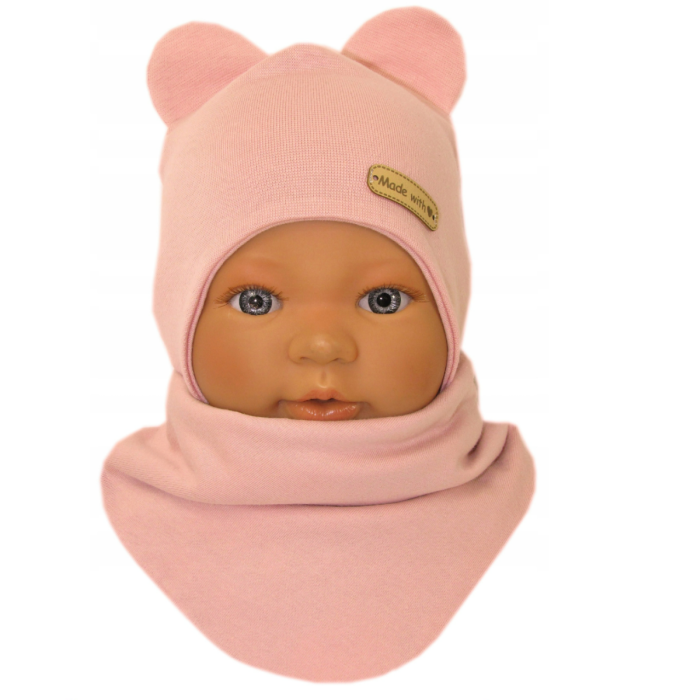 Kepurytė ir kaklaskarė kūdikiui "Love" - Navy flora