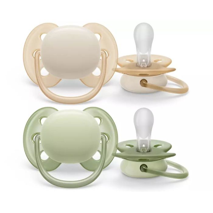 Čiulptukai AVENT "Ultra Soft" ortodontinis 0-6 m 2vnt beige
