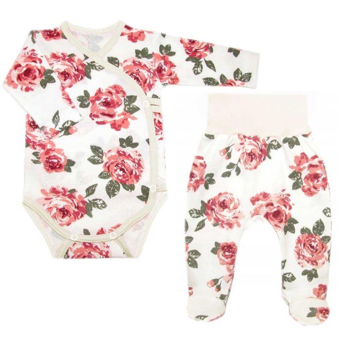 Drabužėliai kūdikiui "Big roses ecru" 2 dalių 