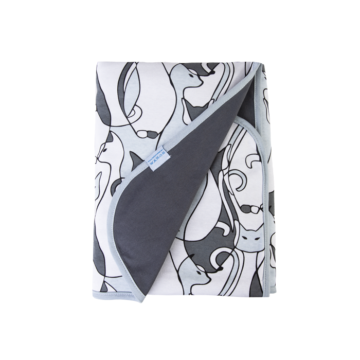 Medvilninis pledas kūdikiui "Big cats" 100x75cm 