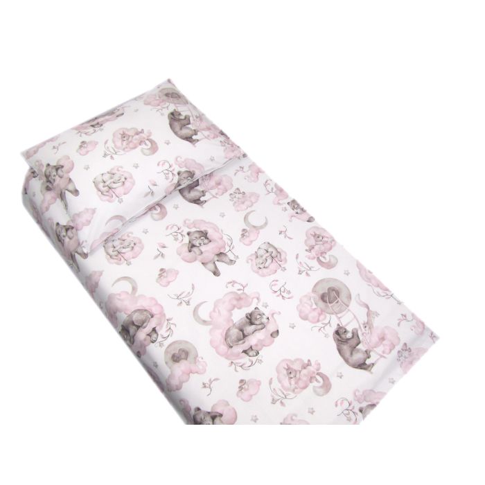 Patalynė kūdikio lopšiukui 80x70cm "Cosy clouds" rausvos spalvos 