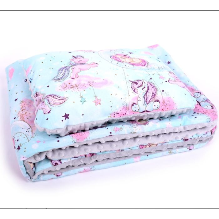 Komplektas vežimėliui "Ponny" pledas 100x75cm ir pagalvė 30X40cm 