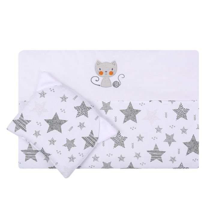 Pledukas kūdikiui "Kitty" su pagalve, baltas