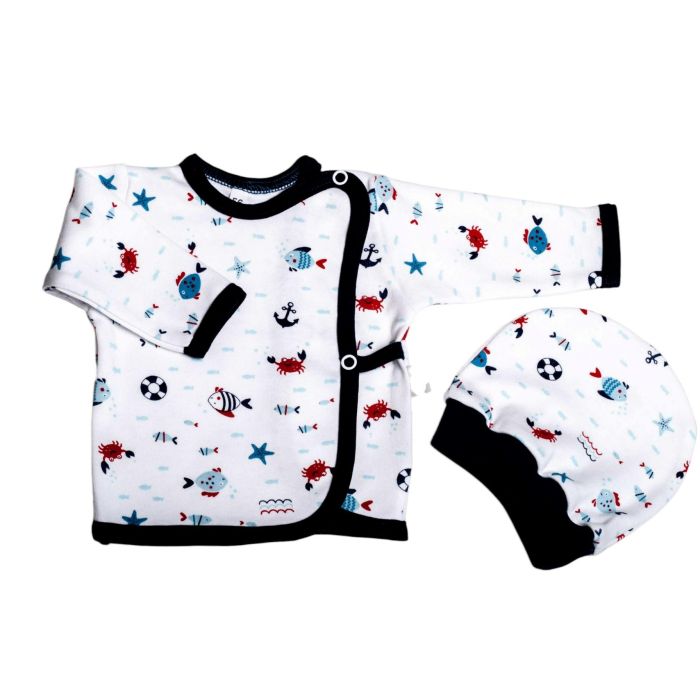 Kūdikio kraitelis - drabužėliai naujagimiui "Crabs navy" 5 dalių 