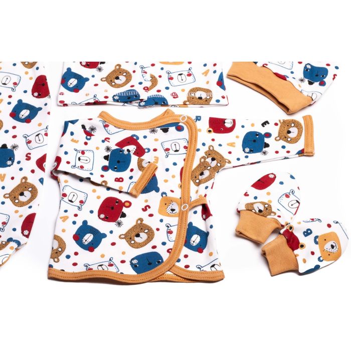 Kūdikio kraitelis - drabužėliai naujagimiui "Teddy beige" 5 dalių 