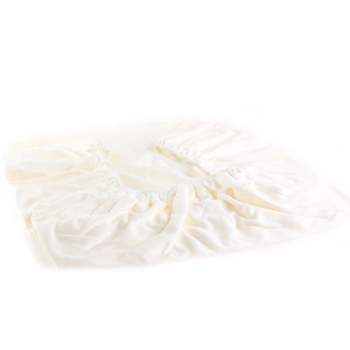 Paklodė su guma vežimėliui 75x35cm šviesiai gelsvos sp.