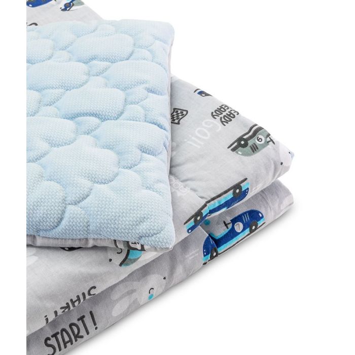 Komplektas kūdikiui "Velvet Bunny" pledas 100x75cm ir pagalvė 30x35cm pilkas