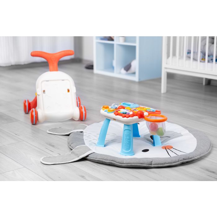 Lavinamasis stumdukas -lavinamasis staliukas 2in1 "Spark" oranžinis