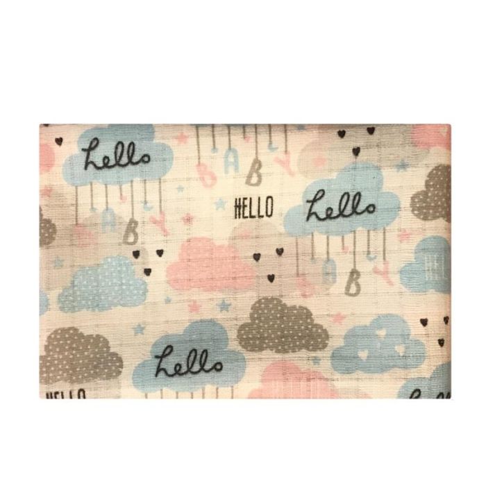 Vystyklas kūdikiui iš marlės lux 70x80cm "Hello baby"