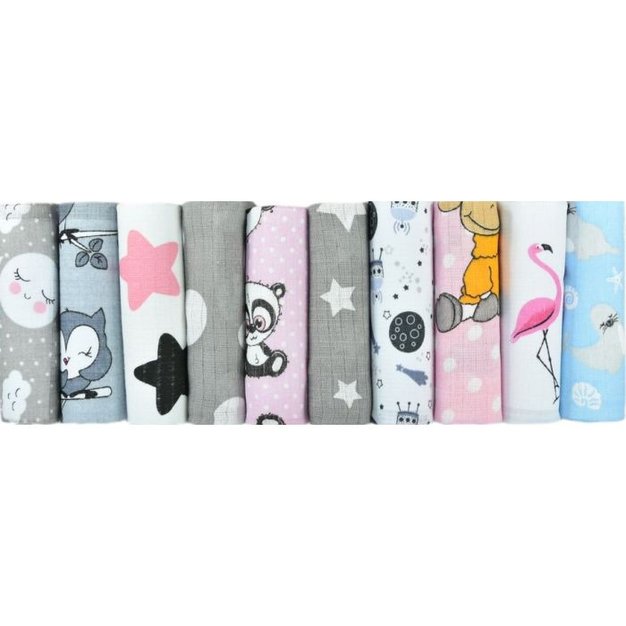 Vystyklas kūdikiui iš marlės lux 70x80cm (galima pasirinkti piešinuką) 1 vnt