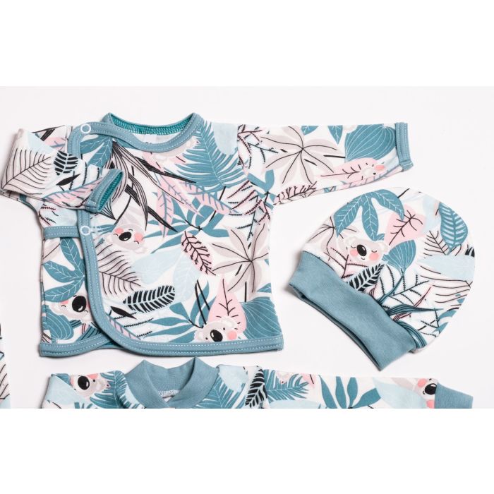 Kūdikio kraitelis - drabužėliai naujagimiui "Tropics iceberg" 5 dalių 
