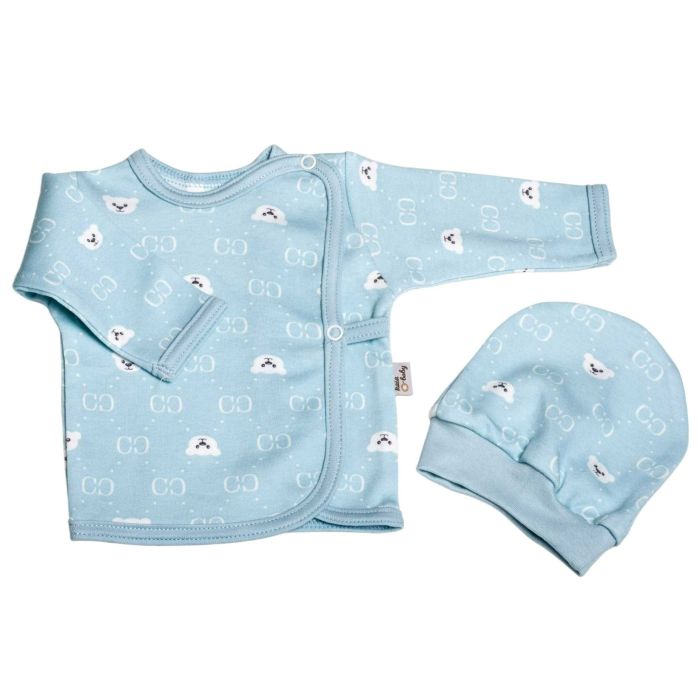 Kūdikio kraitelis - drabužėliai naujagimiui "Bear glamour mint" 5 dalių 