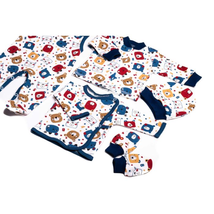 Kūdikio kraitelis - drabužėliai naujagimiui "Teddy navy" 5 dalių  out of stock
