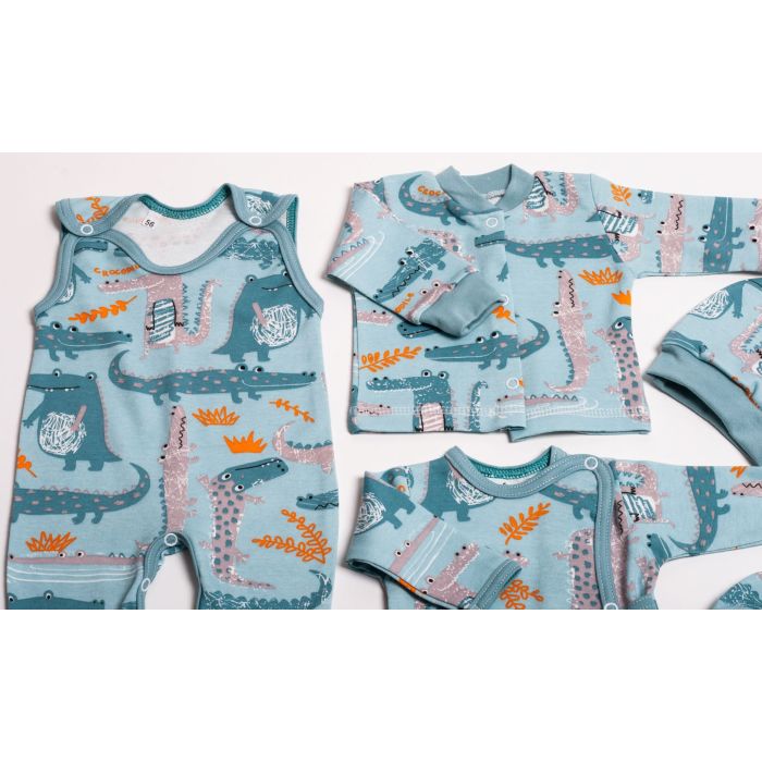 Kūdikio kraitelis - drabužėliai naujagimiui "Croco iceberg" 5 dalių 