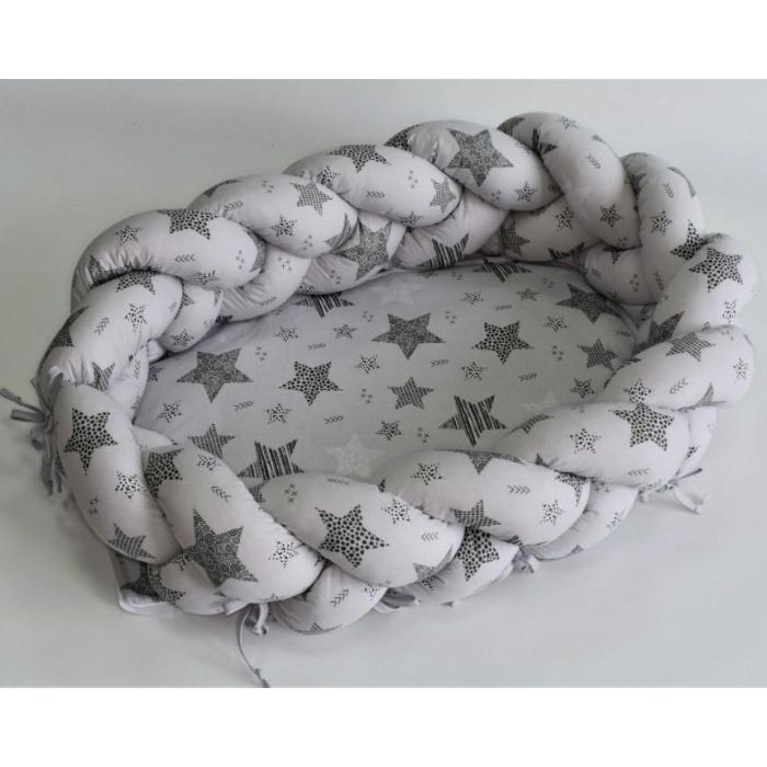 Kūdikio lizdelis - apsaugėlė  2 in 1 "Galaxy grey" pilkos spalvos