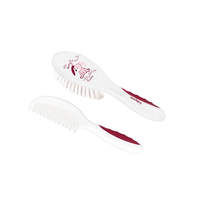 Šepetys ir šukos kūdikio plaukų priežiūrai "BabyOno" baltas