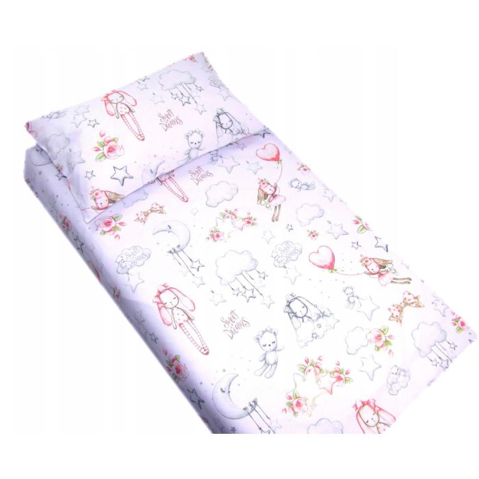 Patalynė kūdikiams 135x100 "Bunnies and stars" pilka 