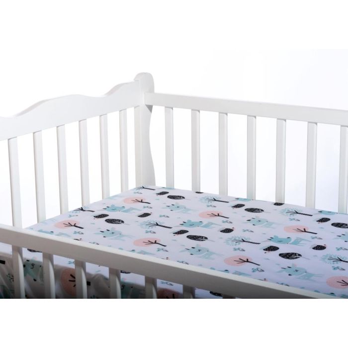 Paklodė su guma 120x60 "Rudolf" - medvilninė, balta 