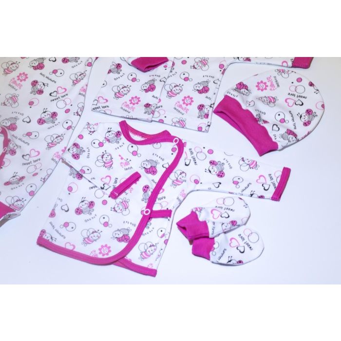 Kūdikio kraitelis - drabužėliai naujagimiui "Lady bug" 5 dalių 