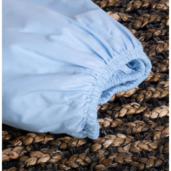 Paklodė su guma 120x60 "Soft blue" - medvilninė 