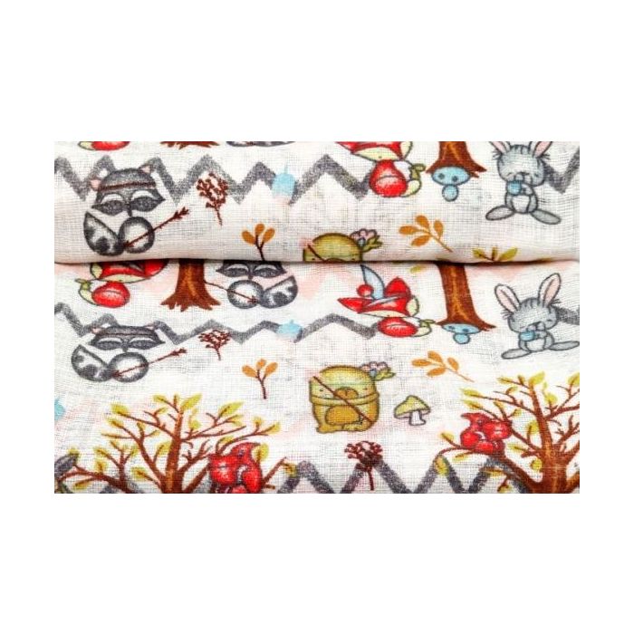 Vystyklas kūdikiui iš marlės lux 70x80cm "Raccon" 